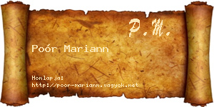 Poór Mariann névjegykártya