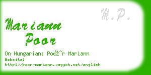 mariann poor business card